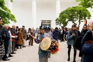 Zadie Xa, 'Grandmother Mago' (2019). Performance part of ‘Meetings on Art’, 58th Venice Biennale (8–12 May 2019). Credit Riccardo Banfi. Courtesy Delfina Foundation and Arts Council England.